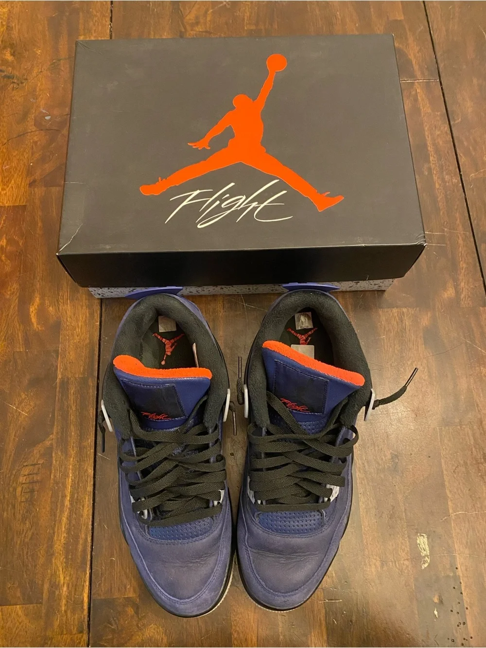 Jordan Men’s Sneakers in Navy Blue with Orange Trim
